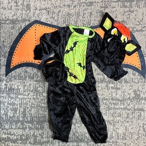 Kids Bat Costume with Orange and Black Wings